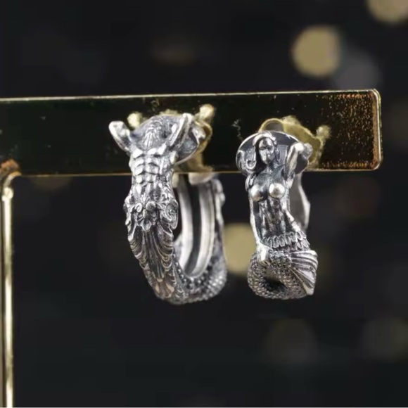 Poseidon & Amphitrite~ Ariel Triton Mermaid Merman Nymph Sea Creature Siren Hoop - Picture 2 of 16